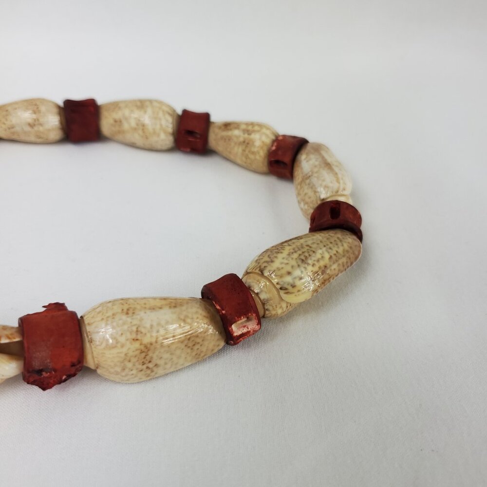 Vintage Long Solid Shell Beaded Necklace - image 3